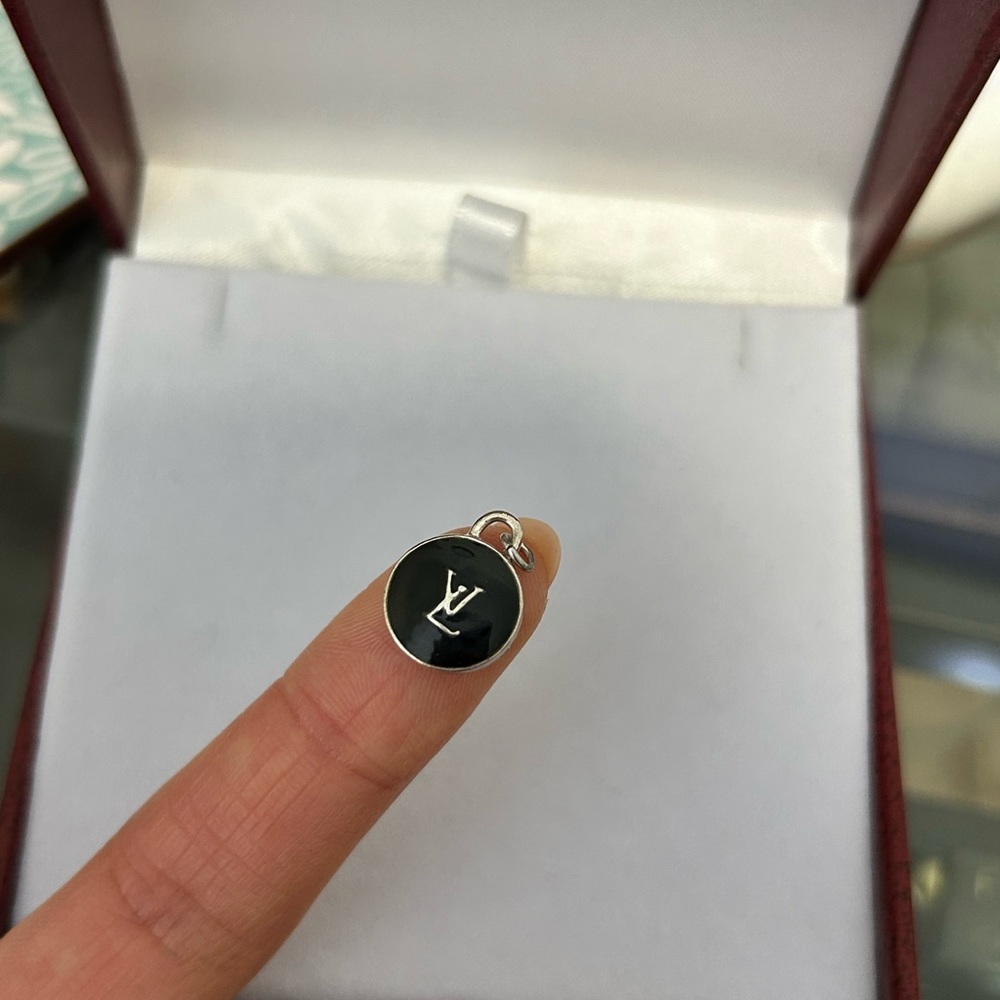 Louis Vuitton Silver Black necklace/bracelet charm